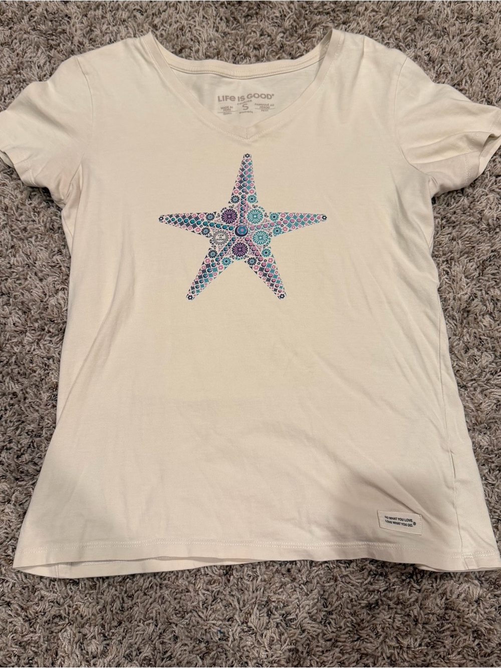 Life is Good Starfish Cream T-Shirt